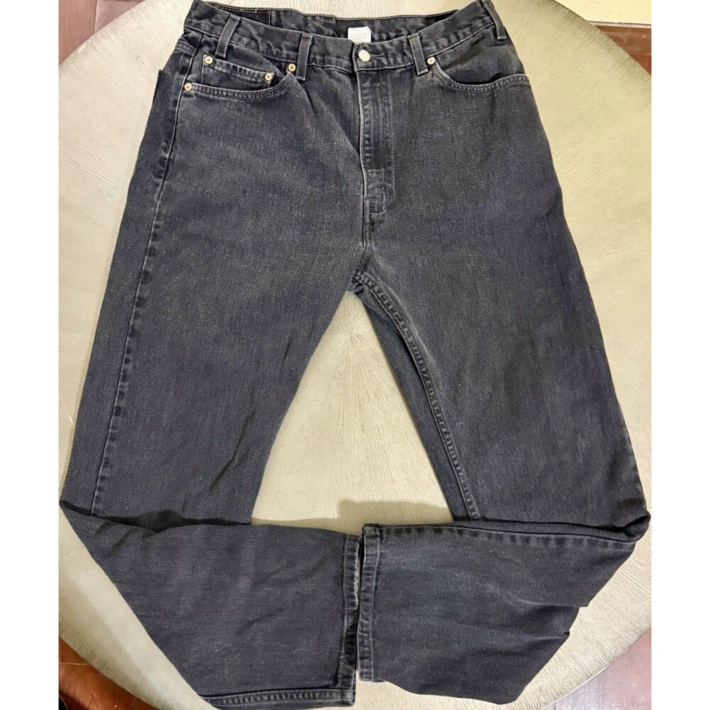 Vintage 2001 Levis 505 Faded Black Jeans Mens 36x32 Straight Leg 100% Cotton Y2K